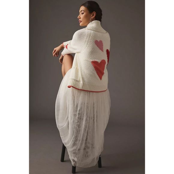 Anthropologie Sweaters - Anthropologie Maeve Heart Cardigan Sweater NWT Size Medium